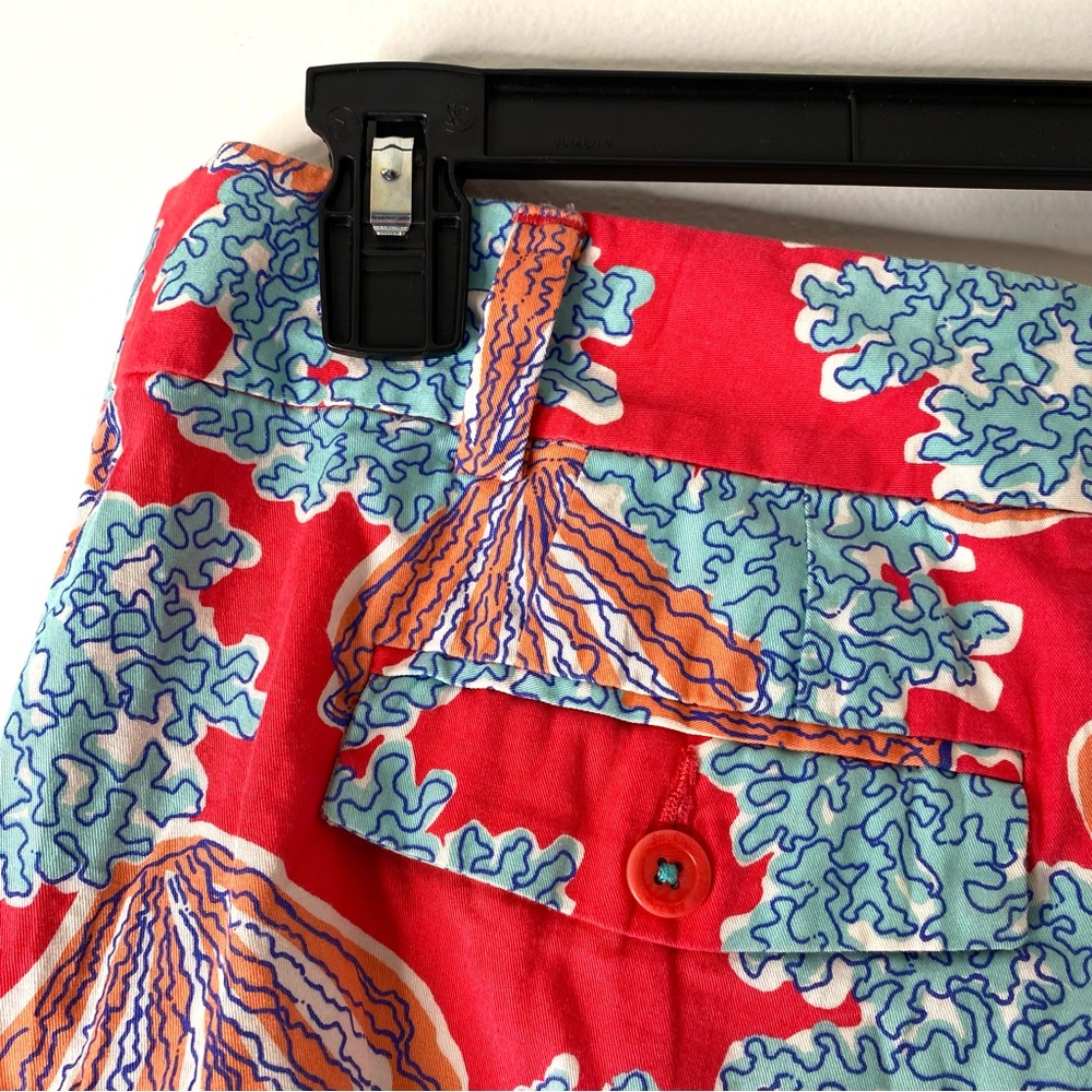 Lilly Pulitzer Blue Red Seashell Coral Barclay Shorts - Picture 4 of 5